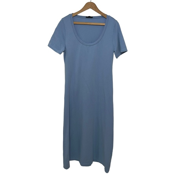 J. Crew Short Sleeve Knit Midi Dress In Blue Medium - Picture 3 of 12